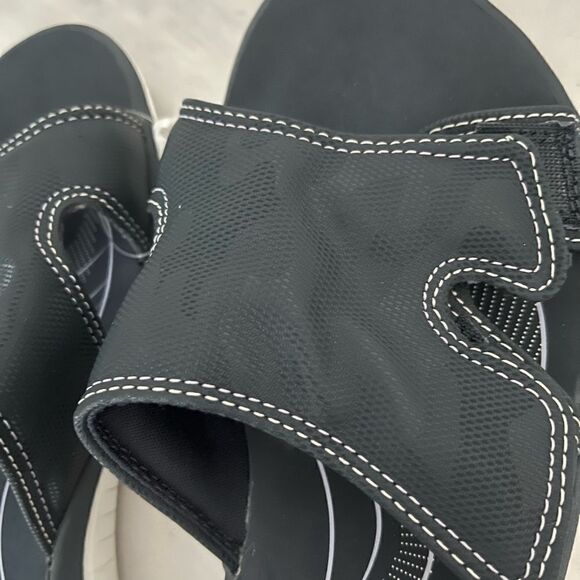 Clarks Glide Bay Cushioned Adjustable Slides Sandals, Navy NWOB - Picture 6 of 6